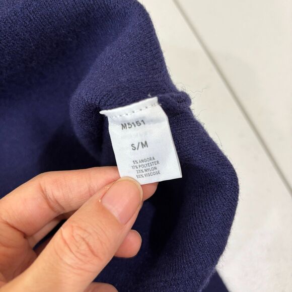 Kerisma Azumi Kanga Turtleneck Poncho Navy Blue S/M Kangaroo Pocket Oversized - Picture 8 of 9